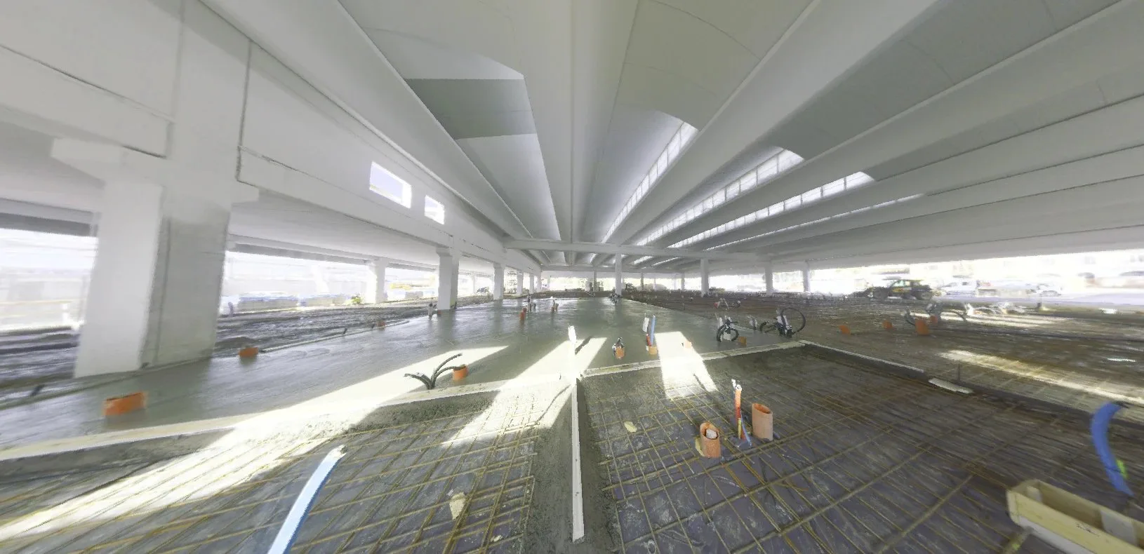 Coop Ginori, foto del cantiere acquisita dal laser scanner: getto del solaio con le armature