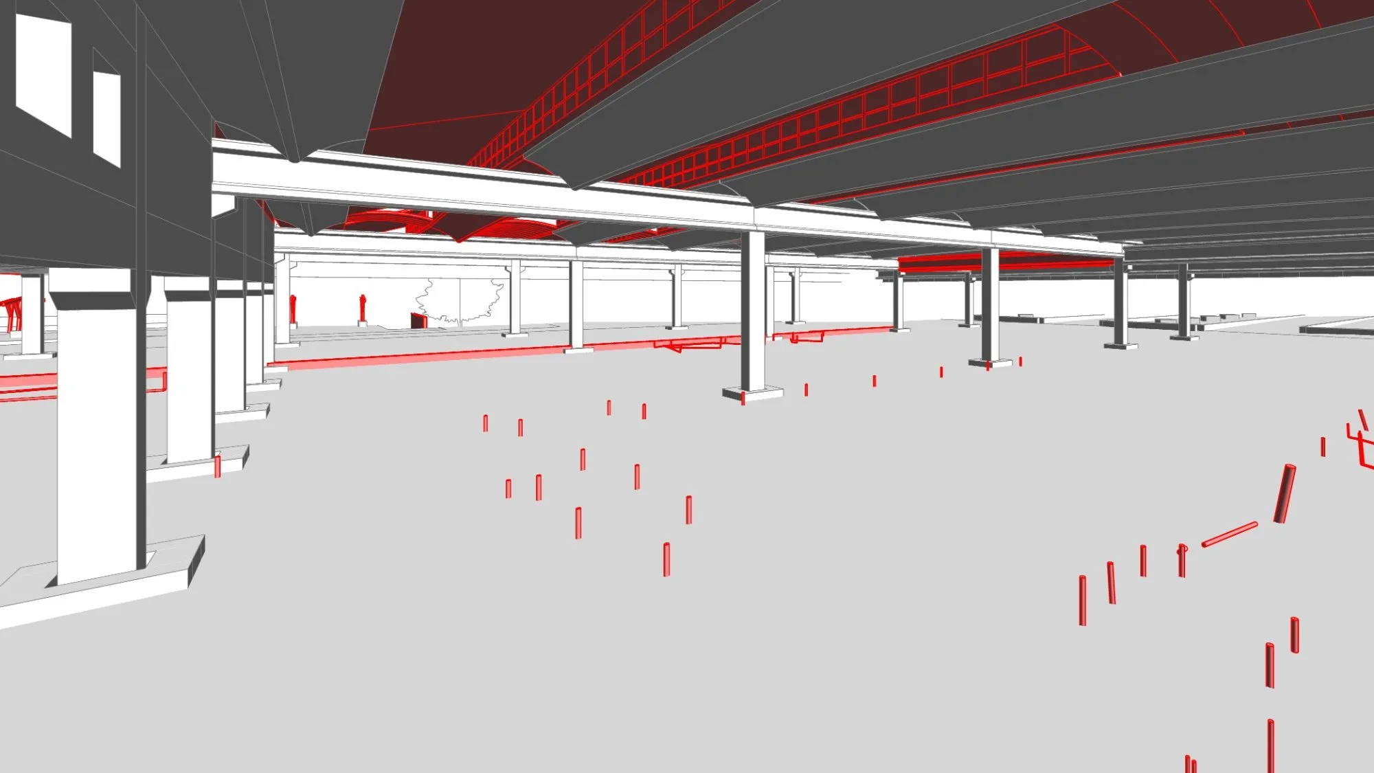 Coop Ginori, la stessa vista nel modello BIM con strutture e impianti