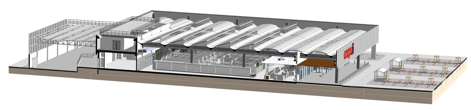 Coop Ginori, sezione prospettica del modello BIM