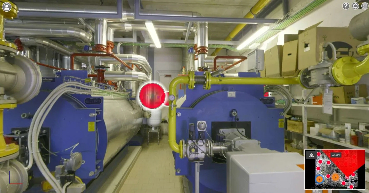 Vista del modello navigabile in 3DRS con i punti di interesse